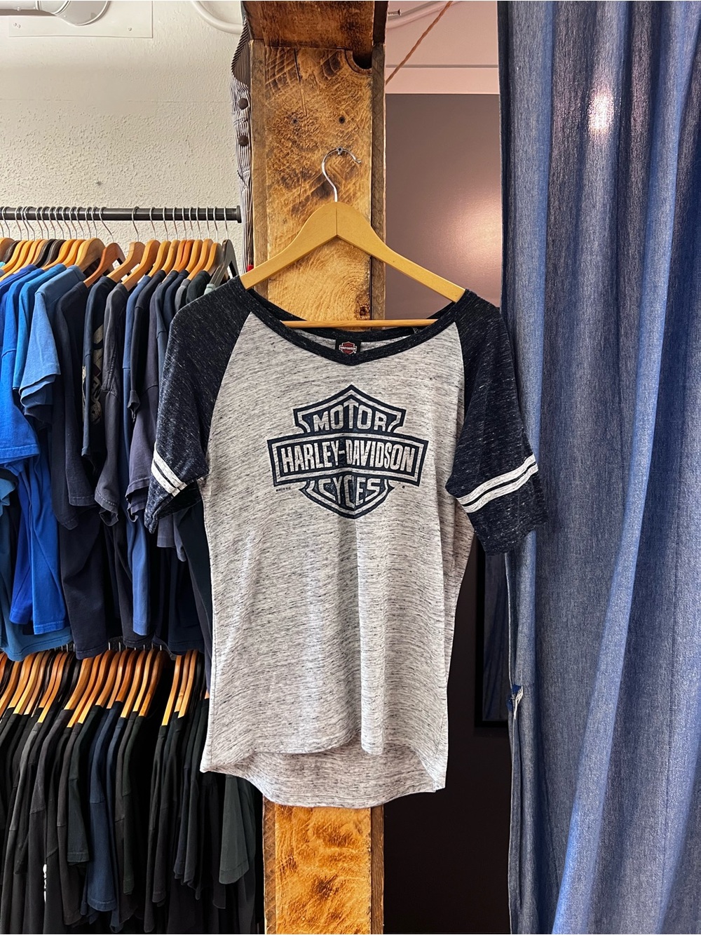 Harley-Davidson Heather Gray & Navy Raglan Tshirt